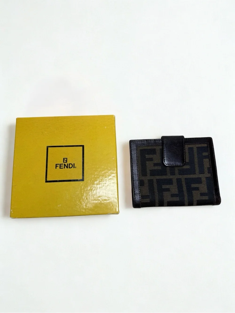 Fendi Brown and Black Logo Continental Wallet